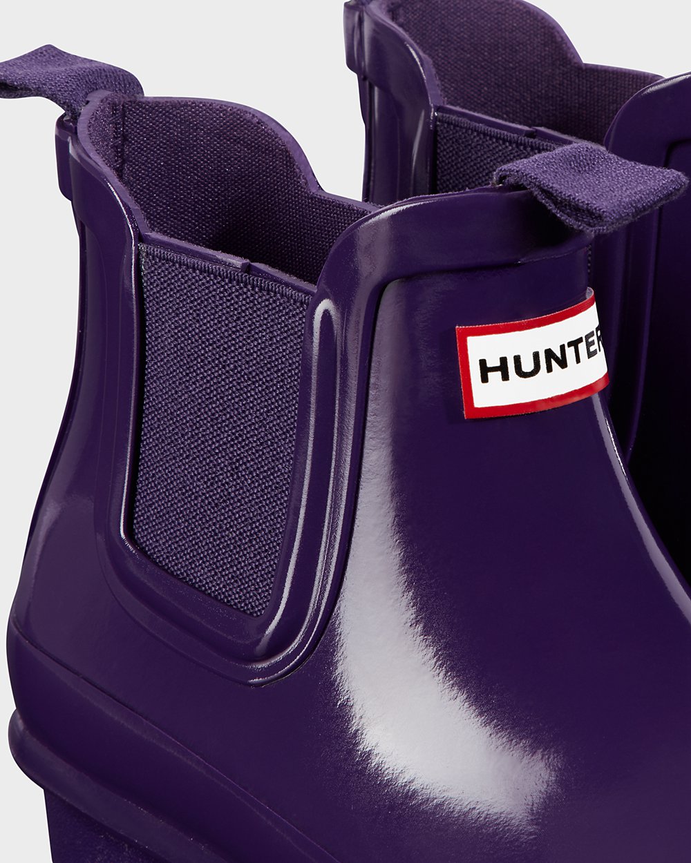 Hunter Original Big Gloss Chelsea Boots - Outlet Store Kids Blue Purple - YSGVOR213